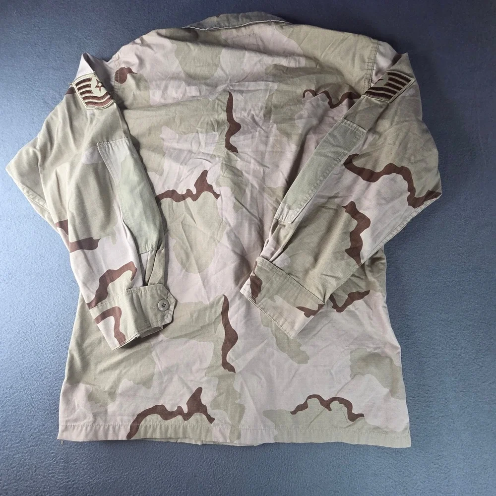 US Air Force Desert Camo BDU Combat Jacket Med Regular Vinson Patches USA Made
